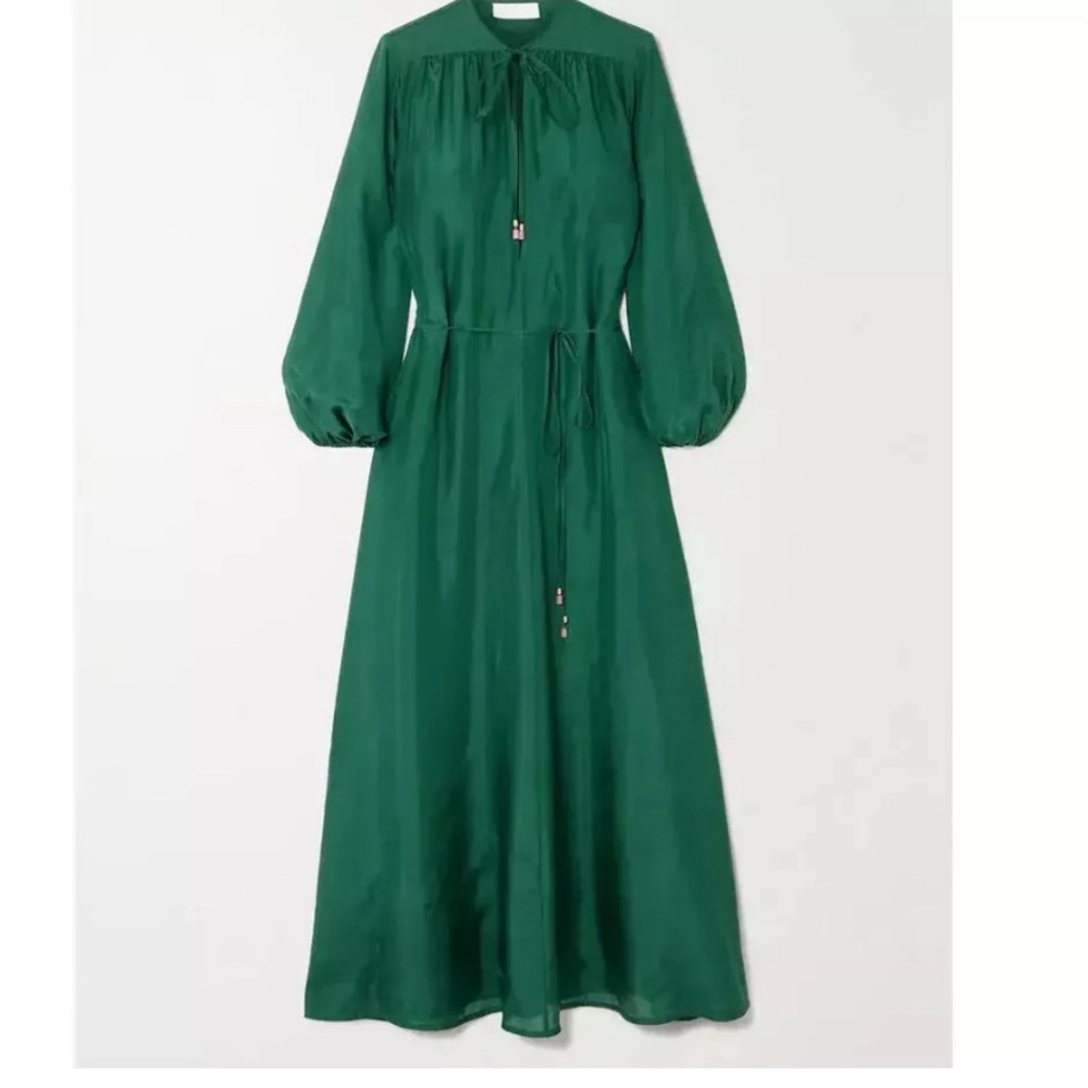 Zimmermann Emerald Green Silk Maxi Dress